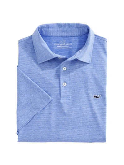 Vineyard Vines St. Jean Stripe Sankaty Regular Fit Polo Shirt In Breaker Blue