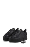 Puma Sneakers Mayze Santa Cruz Leather Black Violet In  Black