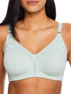 Bali Double Support Cotton Wire-free Bra In Soft Celadon