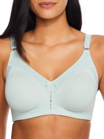 Bali Double Support Cotton Wire-free Bra In Soft Celadon