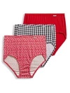 Jockey Plus Size Elance Brief 3 Pack 1486 In Holiday Red Assorted