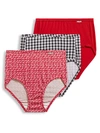 Jockey Elance French Cut 3 Pack Underwear 1485 1487, Extended Sizes In Holiday Red Assorted