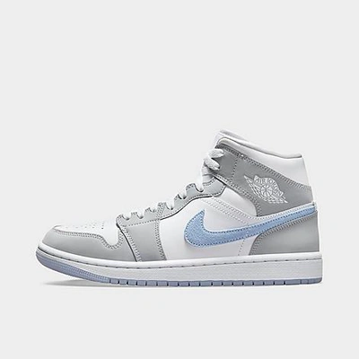 Nike Jordan Women's Air Retro 1 Mid Casual Shoes In White/grey