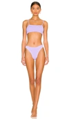 Hunza G Gigi Crinkle Two-piece Bikini Set In Lilac