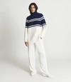 Reiss Scarlett Colorblocked Pattern Wool-blend Sweater In Navy