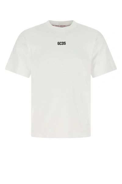 GCDS T-SHIRT OVERSIZE IN COTONE BIANCO  UOMO