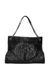 Saint Laurent Womens Black Niki Large Leather Shoulder Bag In Black