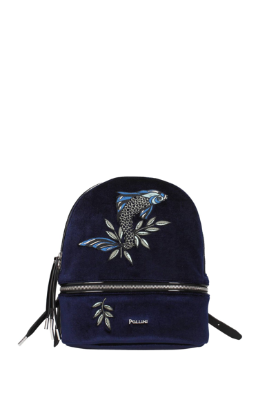 Pollini Backpacks And Bumbags Velvet In Blue