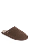 Muk Luks Dave Faux Shearling Lined Suede Slipper In Chocolate
