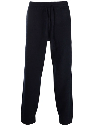 Vince Solid-color Knit Track Pants In Blue