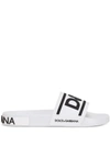 Dolce & Gabbana Contrasting Dg Logo Rubber Slides In White