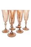 ESTELLE COLORED GLASS ESTELLE COLORED GLASS SET OF 6 REGAL FLUTES