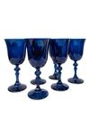 ESTELLE COLORED GLASS ESTELLE COLORED GLASS SET OF 6 REGAL GOBLETS