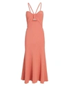 Anna Quan Galina Cut-out Rib-knit Midi Dress In Pink
