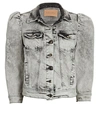 Retroféte Willa Gathered Denim Miniskirt In Grey
