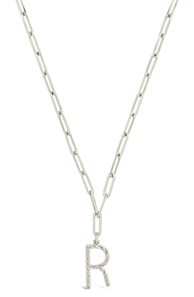 Sterling Forever Rhodium Plated Braided Initial Pendant Necklace In Silver-r