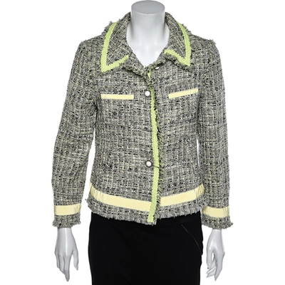 Pre-owned Moschino Cheap And Chic Multicolor Tweed Button Front Jacket L