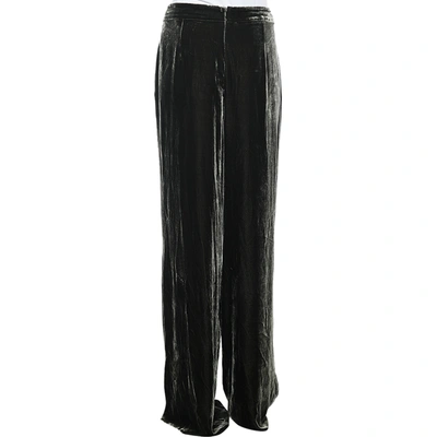 Pre-owned Sportmax Green Velvet Palazzo Trousers L