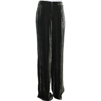 Pre-owned Sportmax Green Velvet Palazzo Pants L