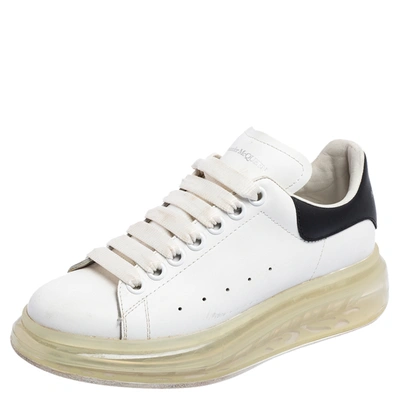 Pre-owned Alexander Mcqueen White/black Leather Oversized Trainers Size 37.5