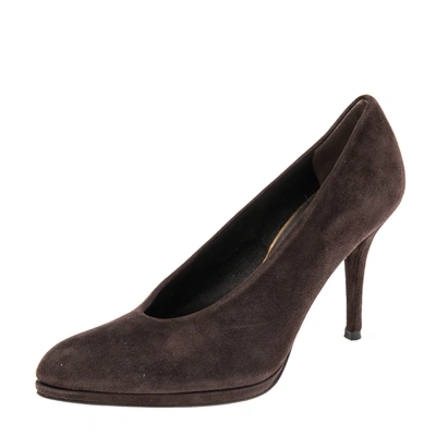 Pre-owned Stuart Weitzman Brown Suede Pumps Size 38