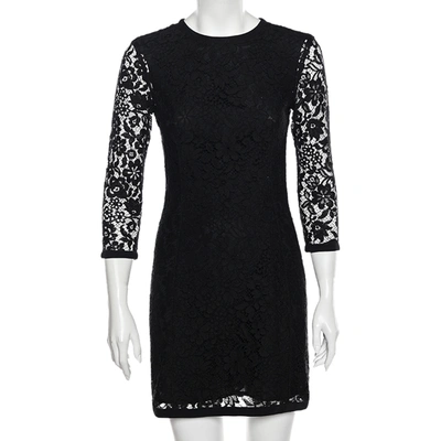 Pre-owned Joseph Black Lace Georgia Sheath Dress M