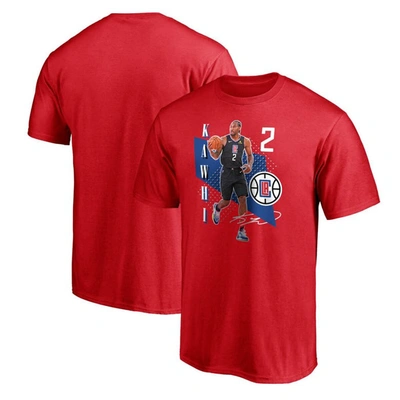 Fanatics Men's Kawhi Leonard Red La Clippers Pick Roll T-shirt