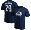Fanatics Men's Nathan Mackinnon Navy Colorado Avalanche Authentic Stack Name And Number T-shirt In Navy