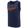 UNDER ARMOUR UNDER ARMOUR HEATHERED NAVY DETROIT TIGERS DUAL LOGO PERFORMANCE TRI-BLEND TANK TOP