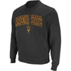 Colosseum Men's  Charcoal Arizona State Sun Devils Arch And Logo Crew Neck Sweatshirt In Charcoal