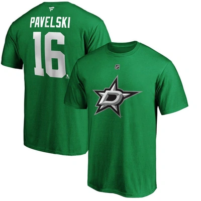 Fanatics Men's Joe Pavelski Kelly Green Dallas Stars Player Authentic Stack Name And Number T-shirt