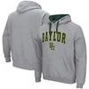 COLOSSEUM COLOSSEUM HEATHERED GRAY BAYLOR BEARS ARCH & LOGO 2.0 PULLOVER HOODIE