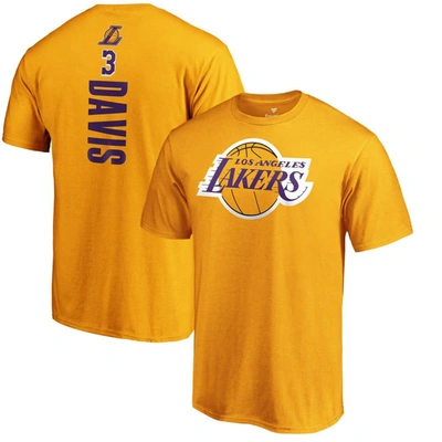 Fanatics Branded Anthony Davis Gold Los Angeles Lakers Playmaker Name & Number T-shirt