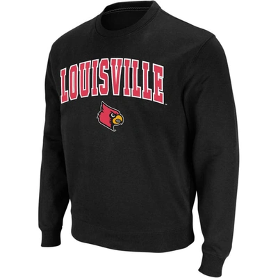 Colosseum Men's Black Louisville Cardinals Arch Logo Crew Neck Sweatshirt