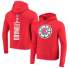 FANATICS FANATICS BRANDED KAWHI LEONARD RED LA CLIPPERS PLAYMAKER NAME & NUMBER FITTED PULLOVER HOODIE