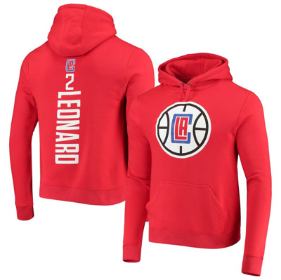 Fanatics Men's Kawhi Leonard Red La Clippers Team Playmaker Name And Number Pullover Hoodie
