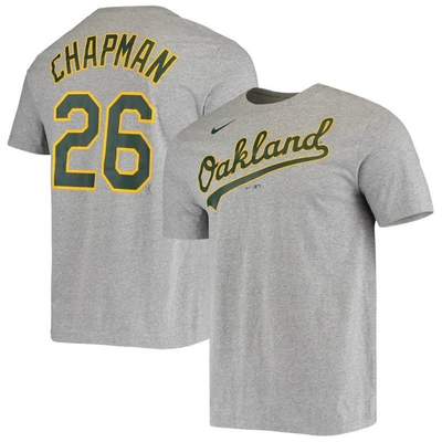 Nike Men's  Matt Chapman Grey Oakland Athletics Name And Number T-shirt