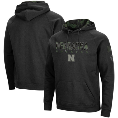 Colosseum Black Nebraska Huskers Oht Military Appreciation Camo Pullover Hoodie