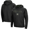 Colosseum Black Nebraska Huskers Oht Military Appreciation Camo Pullover Hoodie In Black