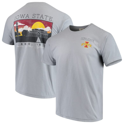 Image One Gray Iowa State Cyclones Team Comfort Colors Campus Scenery T-shirt