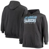 FANATICS FANATICS BRANDED HEATHERED CHARCOAL LOS ANGELES CHARGERS BIG & TALL PRACTICE PULLOVER HOODIE