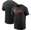 Nike Black Baltimore Orioles Fuse Wordmark T-shirt In Black