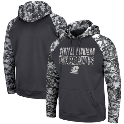 Colosseum Charcoal Cent. Michigan Chippewas Oht Military Appreciation Digital Camo Pullover Hoodie
