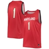 UNDER ARMOUR UNDER ARMOUR #1 RED MARYLAND TERRAPINS COLLEGE REPLICA BASKETBALL JERSEY
