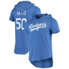 MAJESTIC MAJESTIC THREADS MOOKIE BETTS ROYAL LOS ANGELES DODGERS SOFTHAND PLAYER HOODIE T-SHIRT