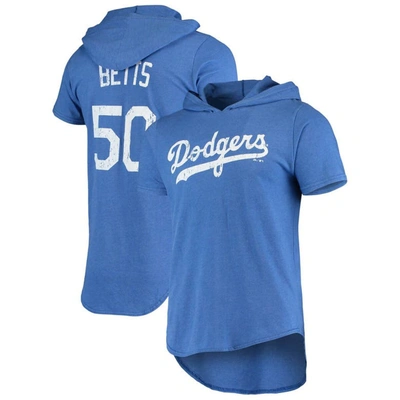 Majestic Men's Mookie Betts Royal Los Angeles Dodgers Softhand Player Hoodie T-shirt