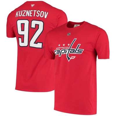 Fanatics Branded Evgeny Kuznetsov Red Washington Capitals Name & Number T-shirt