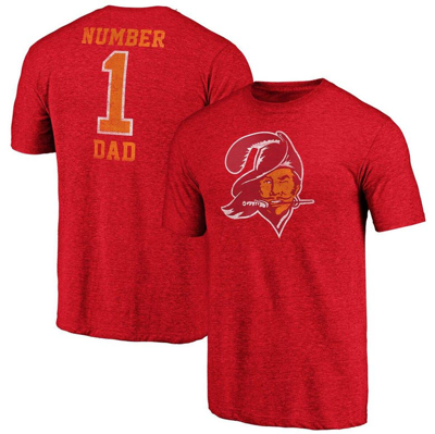 Fanatics Branded Heathered Red Tampa Bay Buccaneers Historic Logo Greatest Dad Tri-blend T-shirt In Heather Red