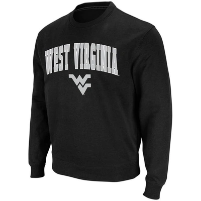 Colosseum Men's  Black West Virginia Mountaineers Arch And Logo Crew Neck Sweatshirt