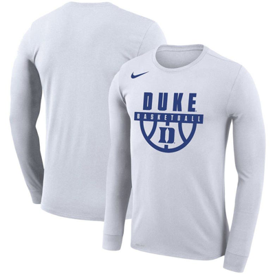 Nike Men's White Duke Blue Devils Basketball Drop Legend Performance T-shirt